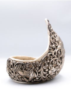Alpine Crystals UAE Exquisite Pure Silver Shell Bangle Peacock Carving  Handmade in Nepal  - Image 4