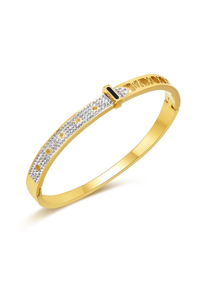 Light Luxury Full Diamond Stainless Steel Bracelet Roman Numeral Bracelet - Image 1