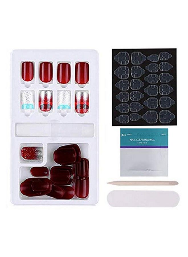 Store2508 Press On Gel Nails With Double Sided Jelly Adhesive Mb658_Design 09 30 Pieces - Image 1