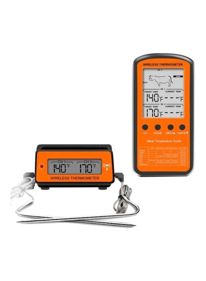 NIBEMINENT 2-Piece Wireless Remote With Dual Probe Digital Oven Thermometer Orange/Black - Image 1