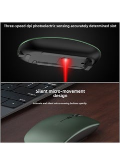 Generic Wireless Bluetooth Mouse Silent Charging Laptop Desktop Computer Office Unlimited Suitable For Lenovo Dell Asus-Specification:Magic Black/bluetooth Dual Template [silent + Rechargeable] + Aluminum Alloy Mouse Pad  - Image 3