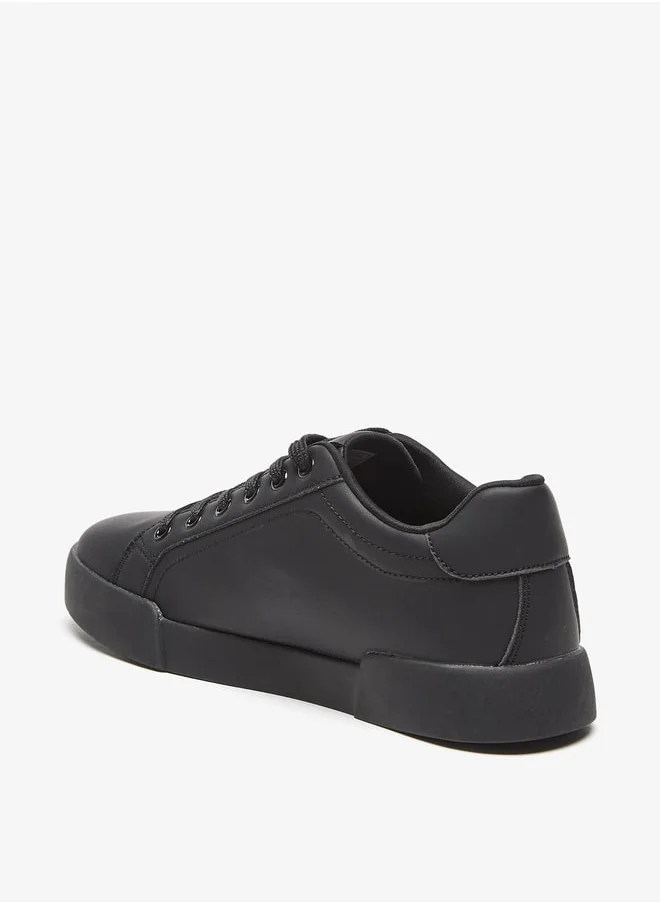 Flora Bella By Shoexpress Solid Low Ankle Sneakers with Lace-Up Closure