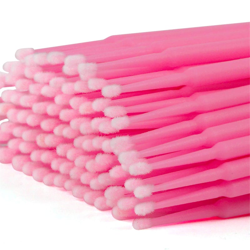 tifanso 400PCS Micro Cotton Swabs, Disposable Eyelash Microswabs for Eyelash Extensions, Lash Brush Applicators Pink(Head Diameter: 2.0mm) - Image 4
