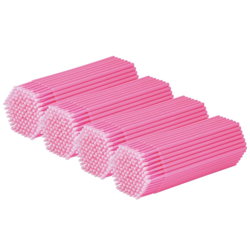 tifanso 400PCS Micro Cotton Swabs, Disposable Eyelash Microswabs for Eyelash Extensions, Lash Brush Applicators Pink(Head Diameter: 2.0mm) - Image 1