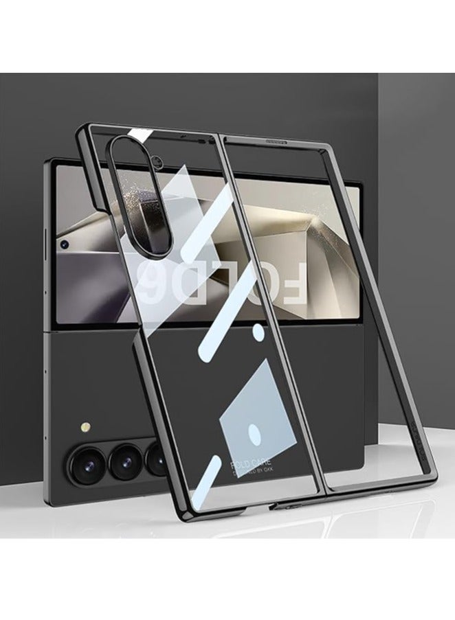general Samsung Z Fold 6 Plated Phantom Folding Case, Simple Slim PC Phone Case Compatible with Samsung Z Fold 6