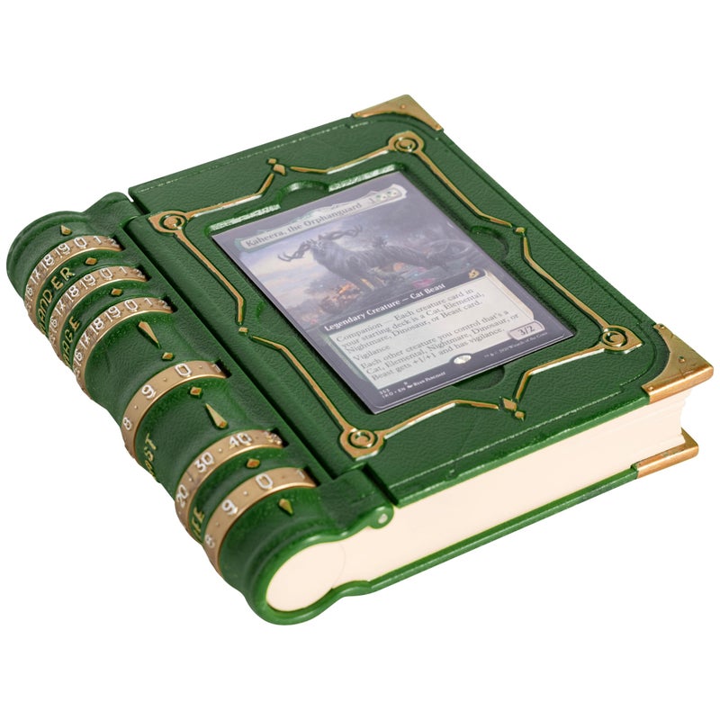 lynx MTG Commander EDH Command ZoneTray for Magic The Gathering With Damage Cast Life Counters Store your Commander Decks Dice Tokens inside up to 30 Sleeved Cards MTG Accessories Gift Green - Image 3