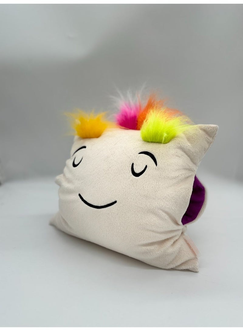 COALICIA TAPO 35×35 cm – Soft Plush Muff Toy and Pillow, Milk Color, Cozy Travel and Home Companion - Image 2