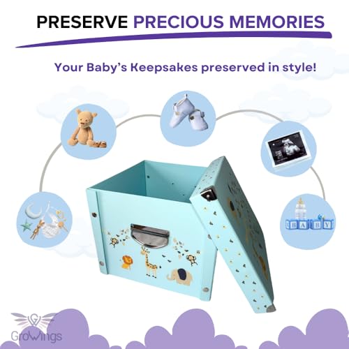 GroWings Baby Keepsake Box - Large Memory Storage for Newborns, Suitable for Boys and Girls, Strong, Durable, and Collapsible Gifts - Image 3