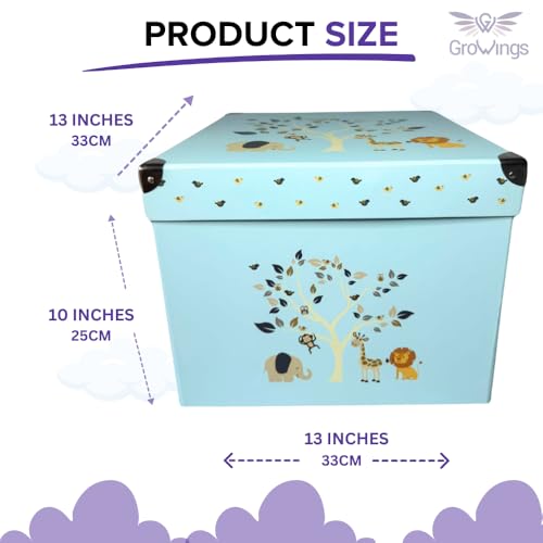 GroWings Baby Keepsake Box - Large Memory Storage for Newborns, Suitable for Boys and Girls, Strong, Durable, and Collapsible Gifts - Image 2