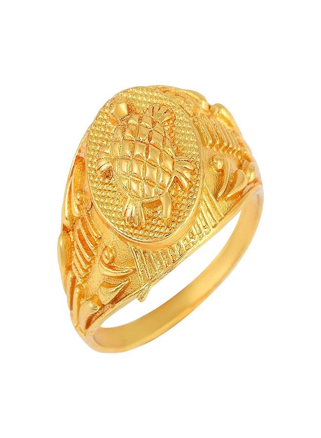 morir Gold Plated Brass Healthy Longevity Turtle-Tortoise Vastu Feng Shui Kachua Finger Ring Jewelry for Unisex - Image 1