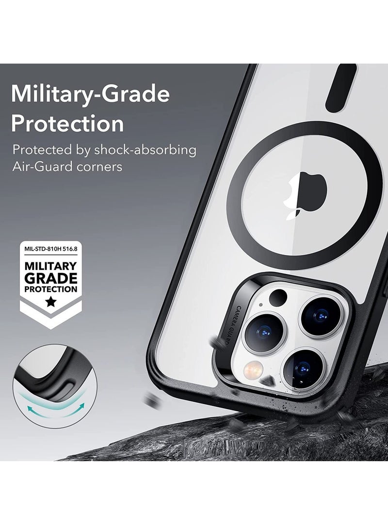 MUNTAQI iPhone 14 Pro Max Case, MagSafe Phone Case Supports Magnetic Wireless Charging, Shockproof Military-Grade Protection, Scratch-Resistant, Classic Hybrid Cover for iPhone 14 Pro Max, Clear Black - Image 5
