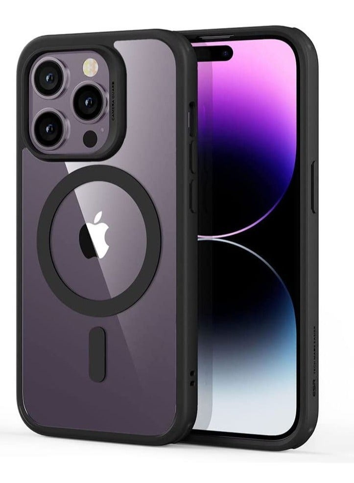 MUNTAQI iPhone 14 Pro Max Case, MagSafe Phone Case Supports Magnetic Wireless Charging, Shockproof Military-Grade Protection, Scratch-Resistant, Classic Hybrid Cover for iPhone 14 Pro Max, Clear Black - Image 1