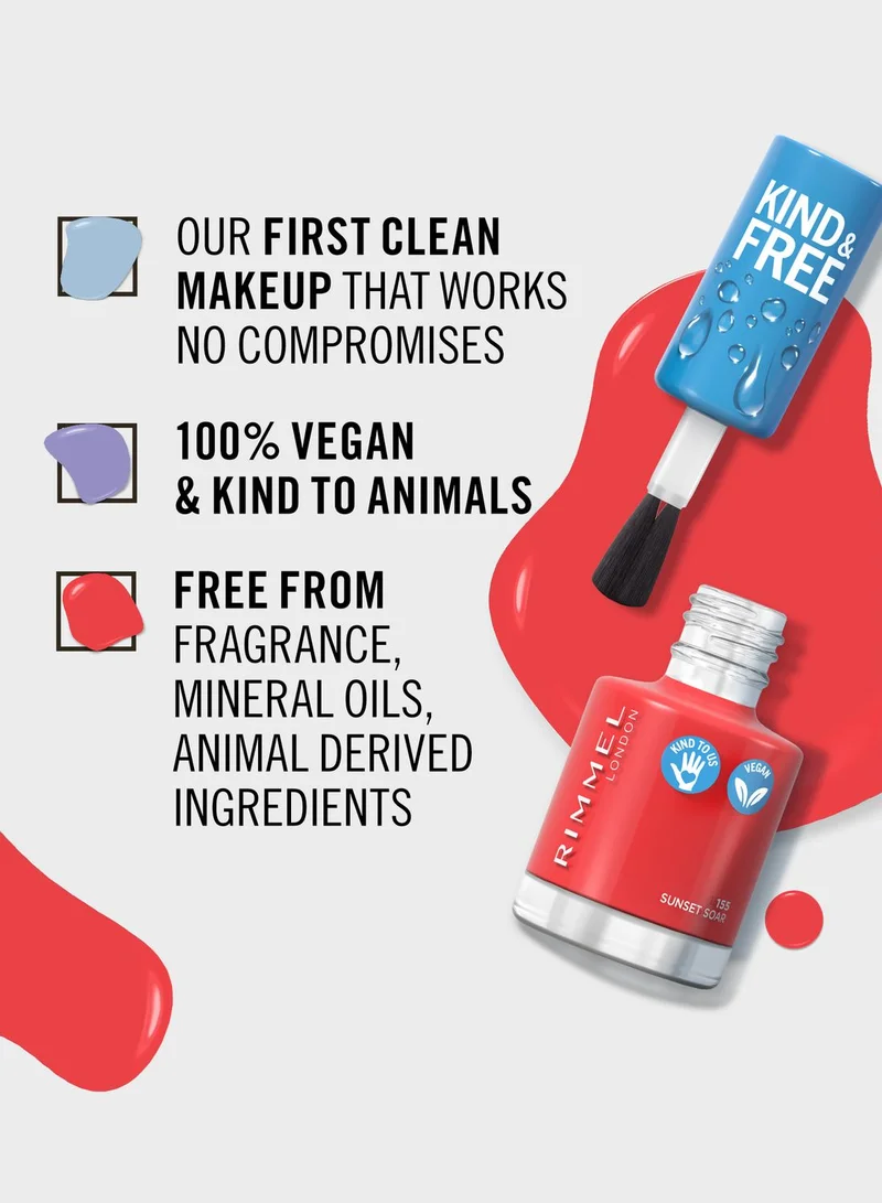 RIMMEL LONDON Rimmel Kind & Free Clean Nail Polish – 155 – Sunset Soar, 8ml