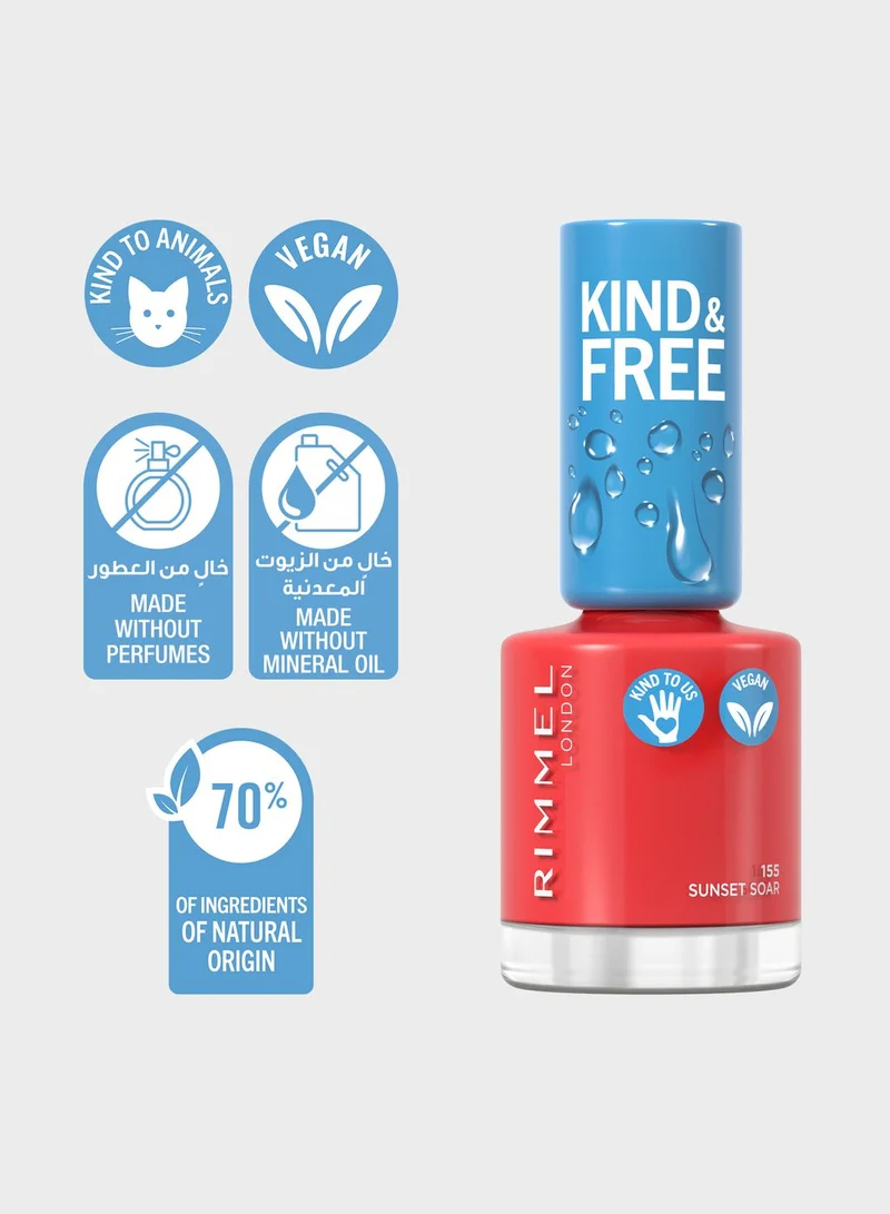 RIMMEL LONDON Rimmel Kind & Free Clean Nail Polish – 155 – Sunset Soar, 8ml