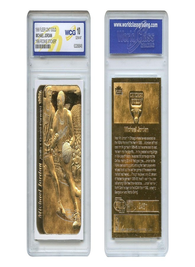 WCG Michael Jordan 1998 Fleer '86 Sticker Rookie Gold Basketball Card - Graded Gem Mint 10 - Image 2