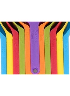 SHOWAY 6 Pcs Of Plastic Measuring Cups And Spoons Set. Stackable Space Saving Multi Color Design  - Image 2