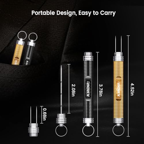 Kirenp 2-Pack Cigar Draw Enhancer Tool, Cigar Poker & Cigar Nubber 2-in-1, Practical Cigar Accessories with Key Ring for All Cigars - Image 4