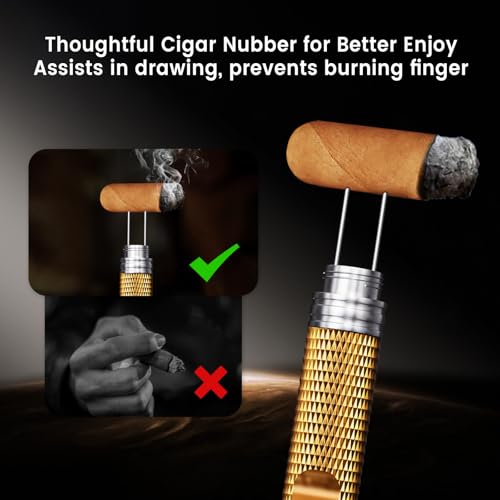 Kirenp 2-Pack Cigar Draw Enhancer Tool, Cigar Poker & Cigar Nubber 2-in-1, Practical Cigar Accessories with Key Ring for All Cigars - Image 3