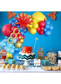 Sowide Balloon Arch Kit, Red Blue Yellow Balloons Garland Kit With Explosion Star Foil Balloons For Cartoon Hedgehog Carnival Circus Theme Birthday Party Baby Shower Decorations  - Image 4