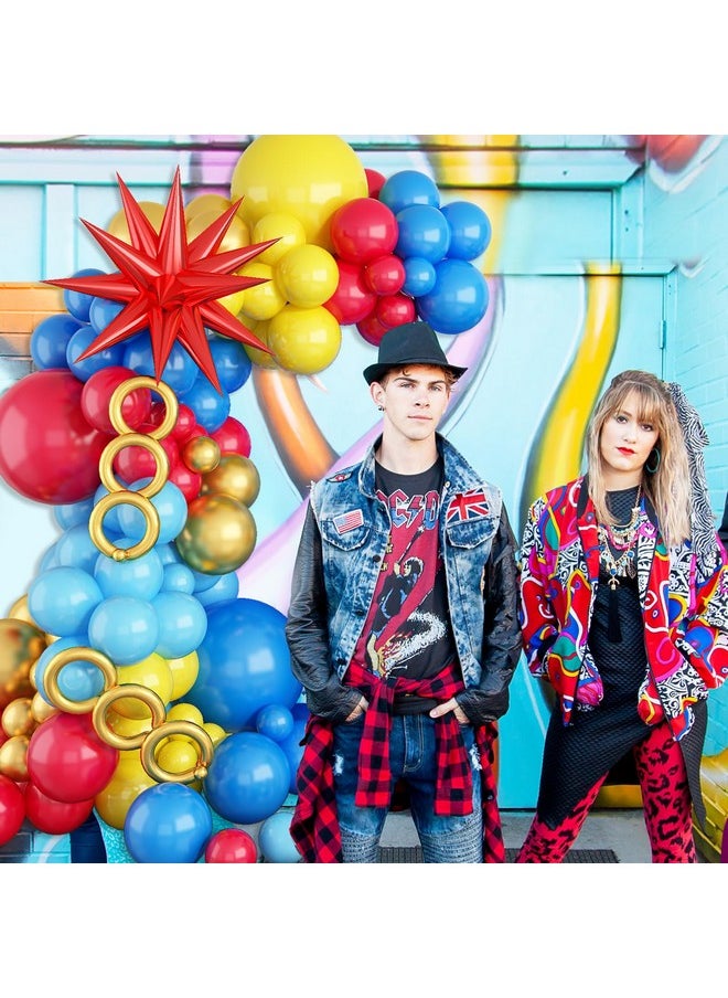 Sowide - Balloon Arch Kit, Red Blue Yellow Balloons Garland Kit With Explosion Star Foil Balloons For Cartoon Hedgehog Carnival Circus Theme Birthday Party Baby Shower Decorations - Image 1