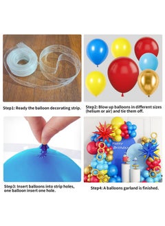 Sowide Balloon Arch Kit, Red Blue Yellow Balloons Garland Kit With Explosion Star Foil Balloons For Cartoon Hedgehog Carnival Circus Theme Birthday Party Baby Shower Decorations  - Image 3