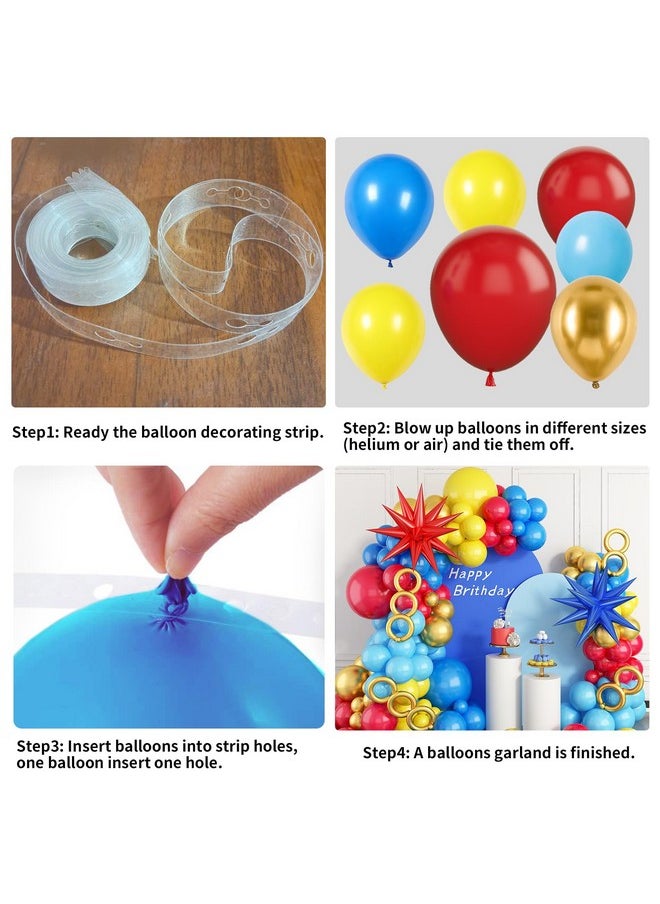 Sowide - Balloon Arch Kit, Red Blue Yellow Balloons Garland Kit With Explosion Star Foil Balloons For Cartoon Hedgehog Carnival Circus Theme Birthday Party Baby Shower Decorations - Image 1