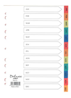 Deluxe Amt 5-Pack 12 Tab Plastic Divider Multicolour  - Image 2