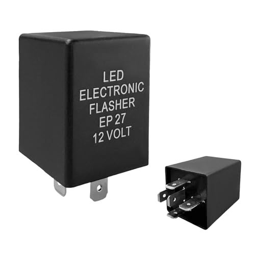 NYTKL EP27 FL27 LED Electronic Flasher Relay 5Pin Car Flasher Relay Fix Turn Signal Bulbs Hyper Flash Issue 12V Electronic Hazard Warn Relays for Ranger F150 F250 F350 Explorer - Image 1