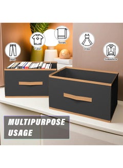 Kuber Industries Kuber Industries Storage Box|Toy Box Storage For Kids|Foldable Storage Box|Storage Box For Clothes|Pack of 3 (Black, Non-woven)  - Image 4