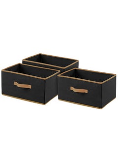 Kuber Industries Kuber Industries Storage Box|Toy Box Storage For Kids|Foldable Storage Box|Storage Box For Clothes|Pack of 3 (Black, Non-woven)  - Image 1