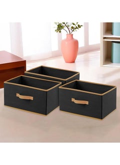 Kuber Industries Kuber Industries Storage Box|Toy Box Storage For Kids|Foldable Storage Box|Storage Box For Clothes|Pack of 3 (Black, Non-woven)  - Image 2