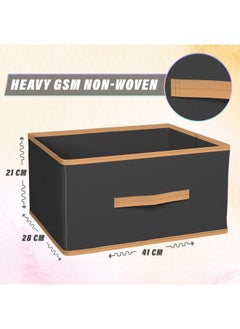 Kuber Industries Kuber Industries Storage Box|Toy Box Storage For Kids|Foldable Storage Box|Storage Box For Clothes|Pack of 3 (Black, Non-woven)  - Image 3