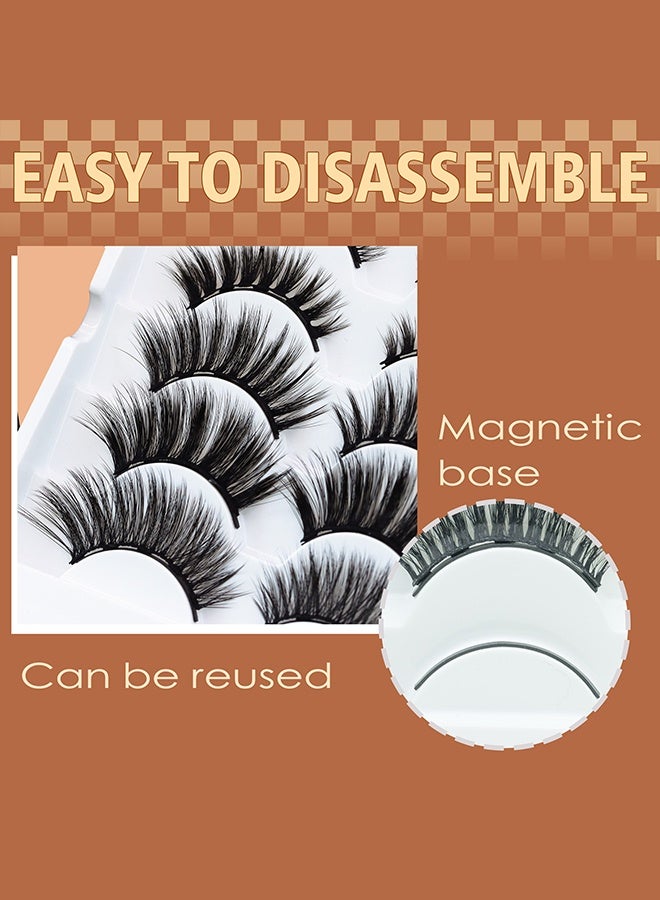 (10 pairs of lashes) 5D Magnetic Lash Kit - Includes Magnetic Eyeliner & Tweezers, Comes with 2 Lash Tubes for a Natural Look - Image 4
