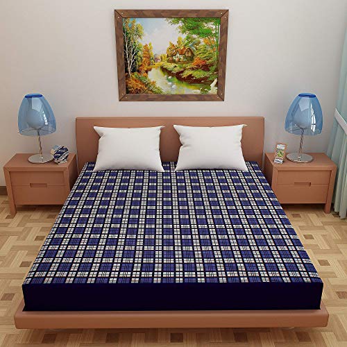 Lithara Water Proof Terry Cloth Printed Mattress Protector 72x30 Inch for Single Bed | Water Resistant Fitted Mattress Cover (Blue_Pack of 1) - Image 2
