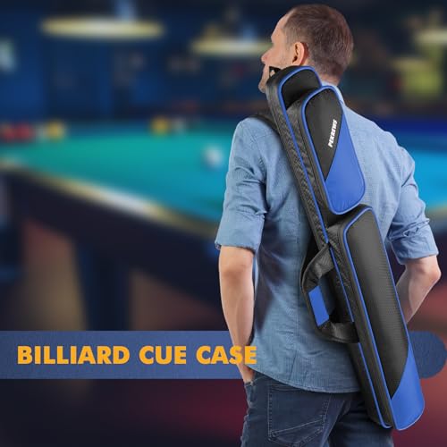 PEKREWS Pool Cue Case - 2x2 Holds 2 Sticks With 2 Accessory Zipper Pockets, Sturdy Polyester Carry Bag With Shoulder Strap Handle, Soft Billiard Sling Bag for Men and Women - Image 4
