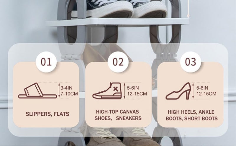 Arto Plastic Space Organizer Multi-Purpose 6 Layer Folding Shoe Rack, Stackable Shelf, Space-Saving, Easy Assembly and Stable in Structure, Corner Storage Organizer for Home, Kitchen, Garage - Image 4