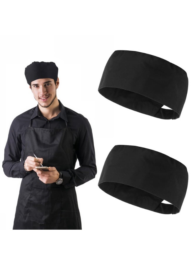 KOWVOWZ 2Pcs Unisex Chef Hats Kitchen Cooking Food Service Caps With Adjustable Breathable Mesh Top - Image 1