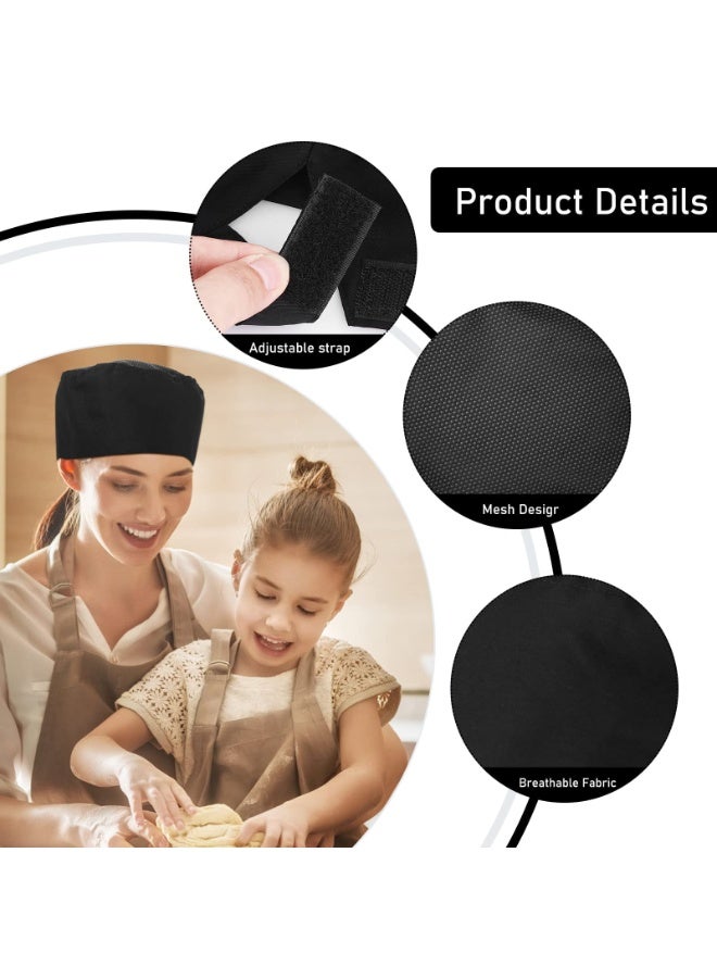 KOWVOWZ 2Pcs Unisex Chef Hats Kitchen Cooking Food Service Caps With Adjustable Breathable Mesh Top - Image 2