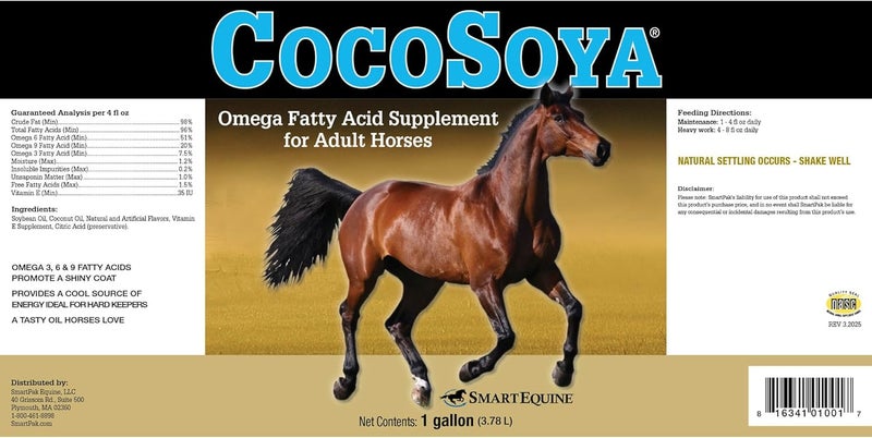 SmartEquine CocoSoya Oil | Oil for Skin and Coat | Contains Soybean and Coconut Oil for Overall Coat Shine and Horse Health | Nourishing Fatty Acids for a Lustrous Appearance | 1 Gallon - Image 2