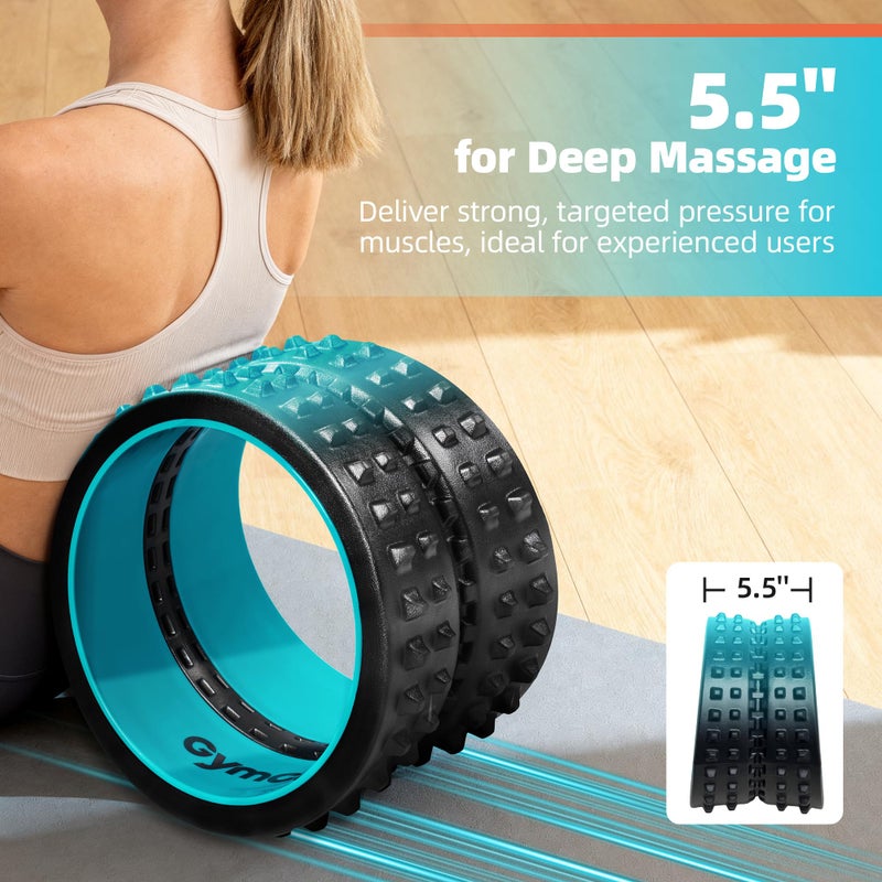 GymCope Back Roller for Back Pain Reliefn & Stretching, Deep Tissue Massage Roller Supports Up to 530 lbs / 240 kg, 5.5''-7.5'' Curved Foam Roller for Home Physical Stretching - Image 3