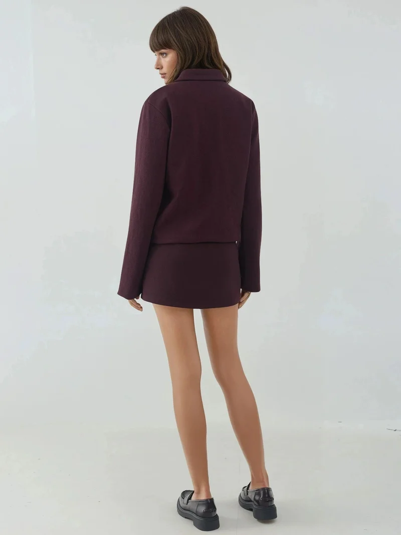 HICCUP Buttoned Textured Jacket with Pockets