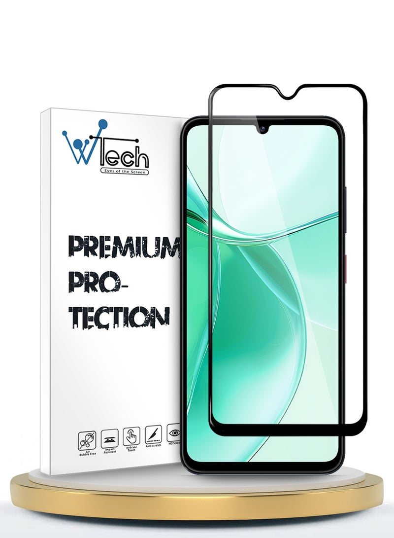 Wtech ZTE Blade A35 4G 2024 / ZTE Blade A55 4G 2024 / ZTE Blade A36 4G 2025 / ZTE Blade A76 5G 2025 / ZTE Blade A56 4G 2025 Premium E2E Series Full Glue Full Cover Tempered Glass Screen Protector (MSGECN) - Clear/Black - Image 1