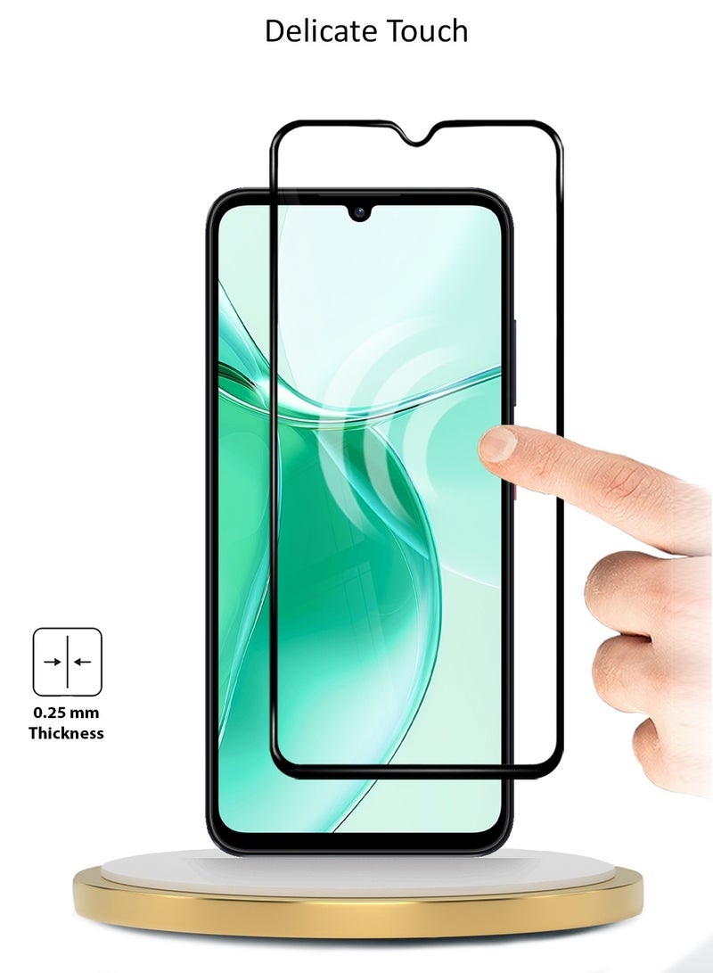 Wtech ZTE Blade A35 4G 2024 / ZTE Blade A55 4G 2024 / ZTE Blade A36 4G 2025 / ZTE Blade A76 5G 2025 / ZTE Blade A56 4G 2025 Premium E2E Series Full Glue Full Cover Tempered Glass Screen Protector (MSGECN) - Clear/Black - Image 4