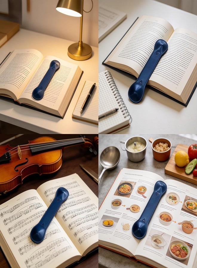 ACGarden Genuine PU Leather Weighted Bookmarks (85g) for Hands-Free Reading, Lightweight Page Holder for Cookbooks Textbooks, Easy to Clean, Reading Accessories, 9.45x2.17 Inches, Black - Image 5