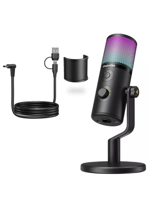 ميكروفون USB DM50 لبث الألعاب، ميكروفون مكثف للبودكاست مع برنامج 3 أنماط قطبية لـ Twitch وTikTok وYouTube وDiscord، ميكروفون تسجيل احترافي للاستوديو لأجهزة الكمبيوتر الشخصية وأجهزة Mac وPS5 وPS4