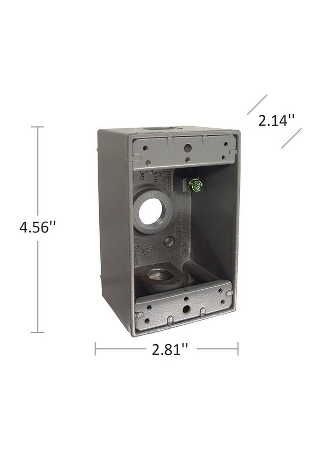 Bell Hubbell-Bell 5320-0 Single Gang 3-1/2-Inch Outlets Weatherproof Box Gray  - Image 2