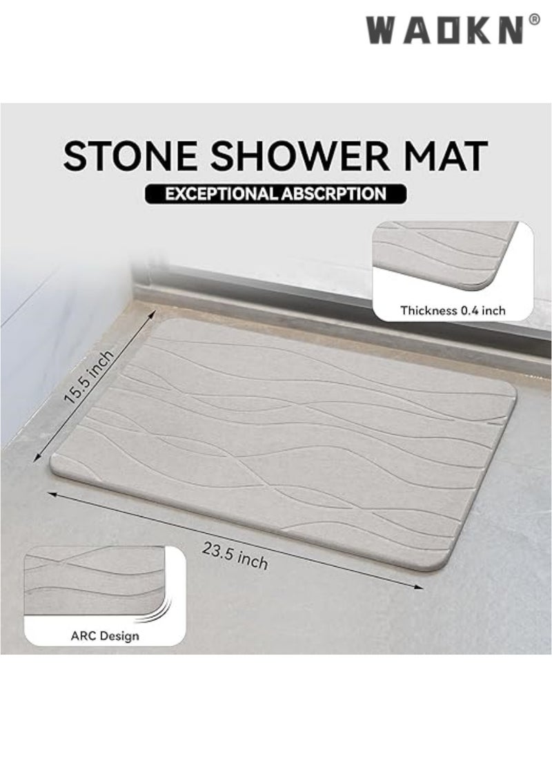 Stone Bath Mat, Diatomaceous Earth Shower Mat, Non-Slip Super Absorbent Quick Drying Bathroom Floor Mat, Natural, Easy to Clean for Kitchen Counter (Dark Gray) - pzsku/Z2F9F8A59321E8C456289Z/45/_/1727225543/976c943c-e4c1-4e1a-be29-27fcb4d31fa4