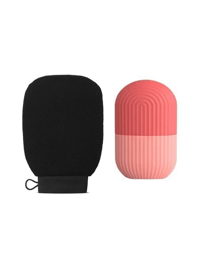NOBILEA Ice Roller and Exfoliating Gloves Combo (Ice Roller For Neck, Face & Eyes Massage and Exfoliating Body Scrub Gloves To Remove Dead Skin) - Image 1