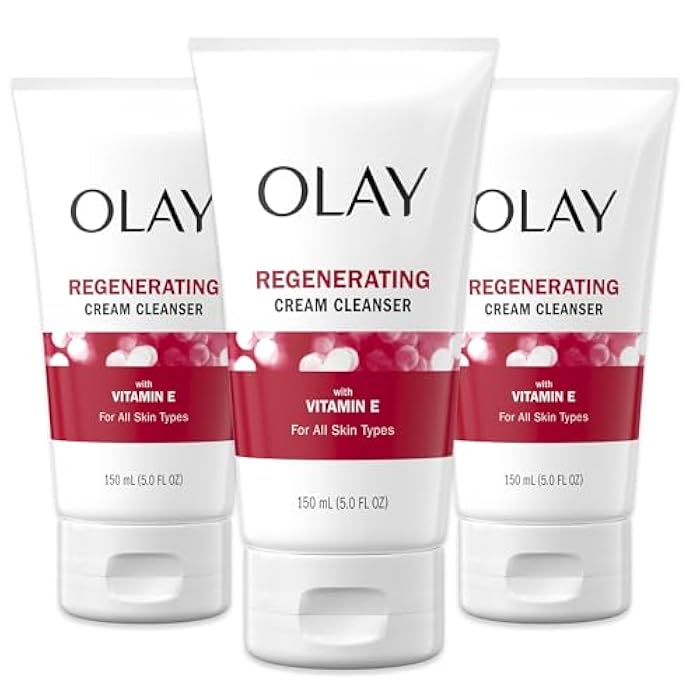 Olay Regenerist Regenerating Cream Cleanser Face Wash, 5 fl oz, Pack of 3 - Image 1