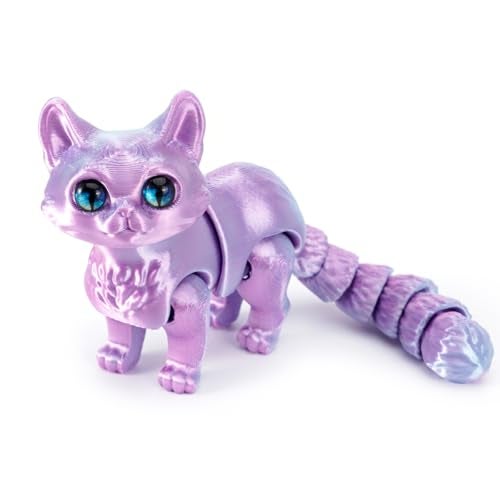 QINGMIAO 3D Printed Cat Articulated Black Cat Toys for Adult 3D Print Animals Fidget Toys Decor for Stress Relief 3D Printing Action Figure Toys for Age15Light Purple - Image 1